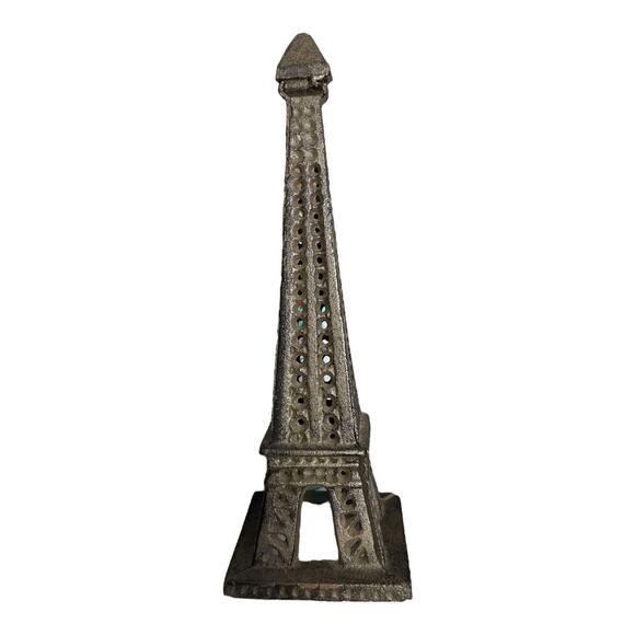 Vintage Cast Iron Eiffel Tower Tabletop Standing Figure - Picture 3 of 10